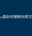 u盘如何删除加密文件