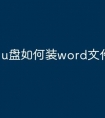 u盘如何装word文件