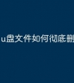 u盘文件如何彻底删除