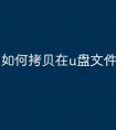 如何拷贝在u盘文件
